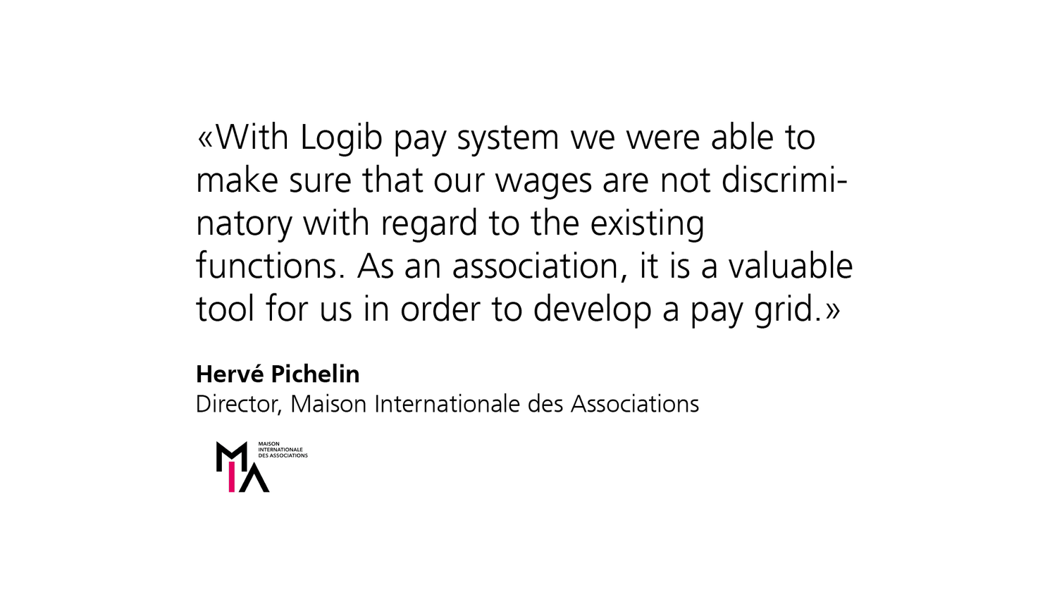 Positive experience report of a managing person about Logib pay system.