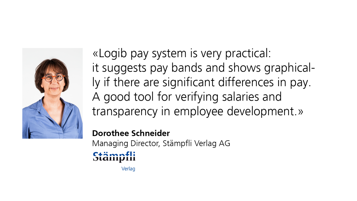 Positive experience report of a managing person about Logib pay system.